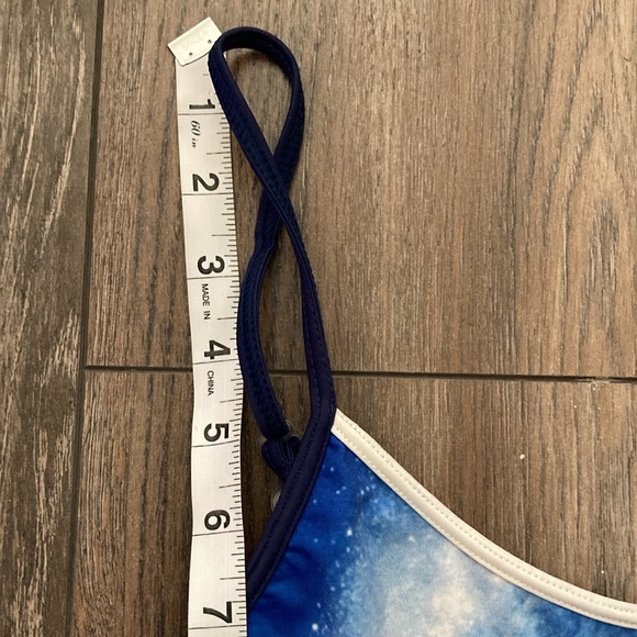 Blue, Wave, Print, Women's, Top, summer, beach, y2k, swim, vintage, boat, 2000s - Picture 8 of 8